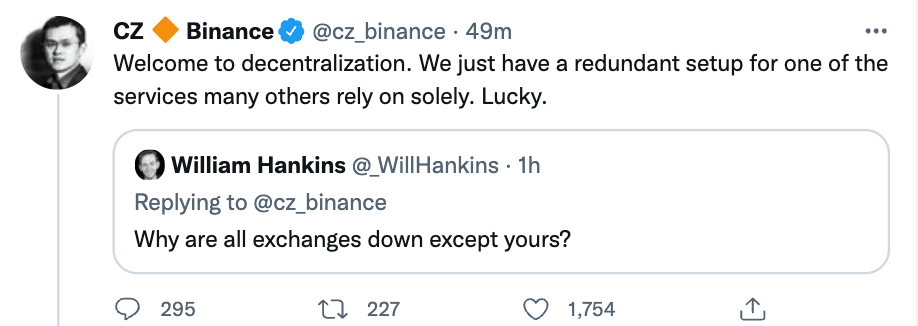 Cloudflare云服务一度故障<strong></p>
<p>火币交易所</strong>,波及全球多家网站及Coinbase、FTX、Bitfinex等加密货币交易所