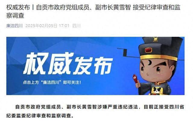 涉嫌严重违纪违法<strong></p>
<p>投资理财网站</strong>，四川省自贡市政府党组成员、副市长黄雪智接受审查调查