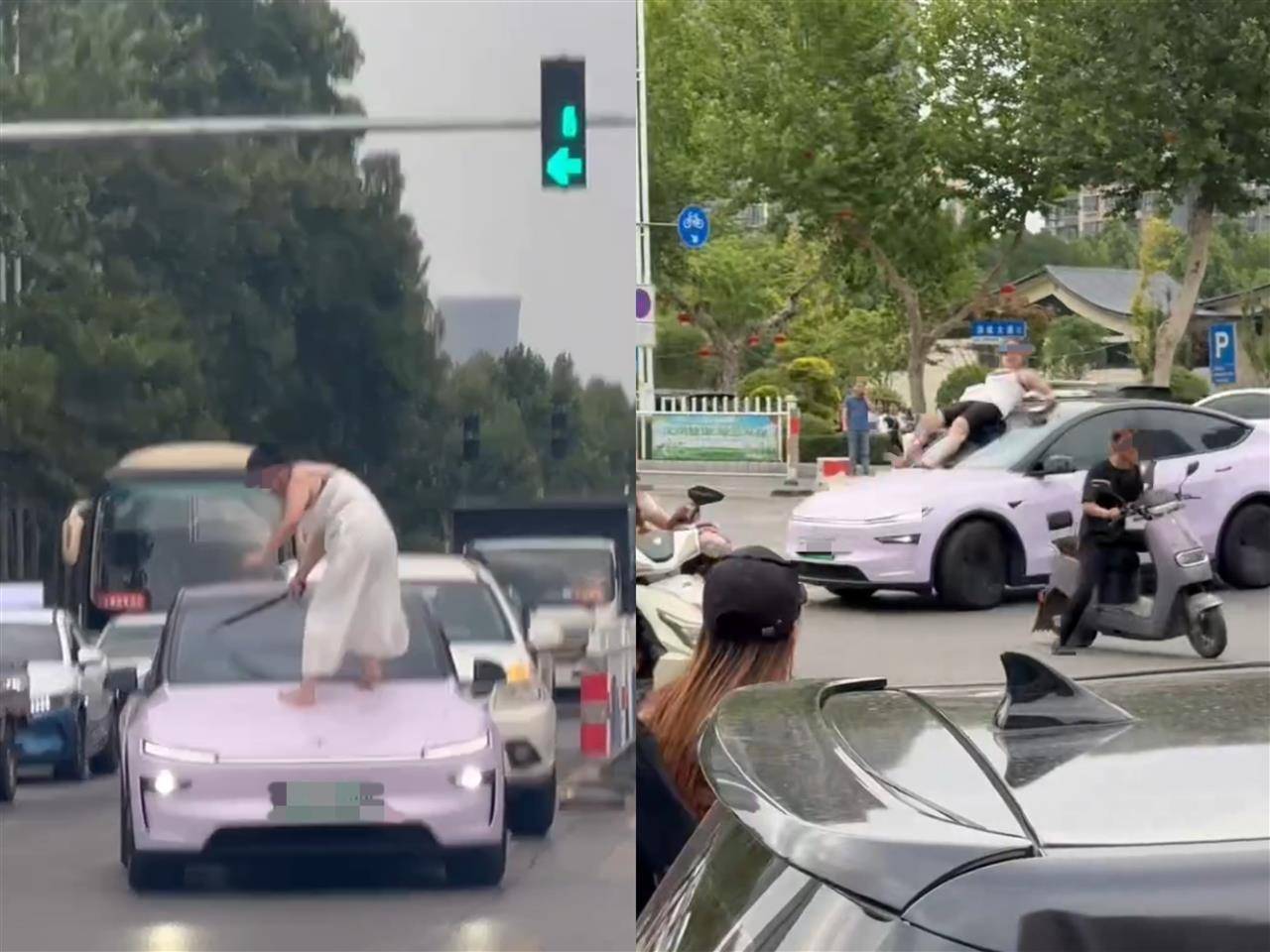 女子持械当街打砸多辆轿车<strong></p>
<p>拆分盘理财</strong>，被顶在挡风玻璃上前行，当地：女子当场被控制，警方介入调查