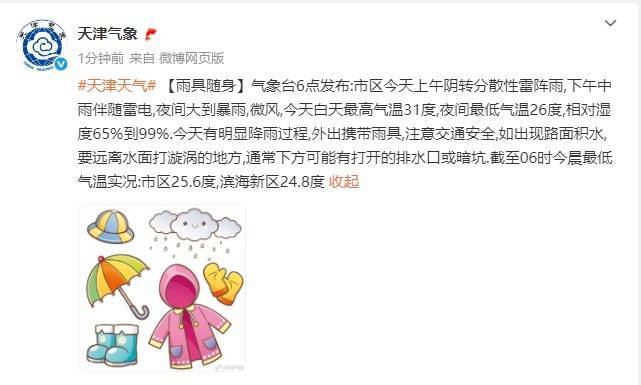 三预警齐发<strong></p>
<p>高利息理财</strong>！天津：大暴雨+8级大风！