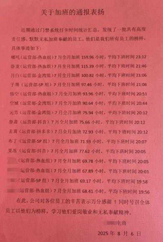 上海一公司通报加班表扬名单<strong></p>
<p>蓝鲸理财课</strong>，最高时长近160小时，工作人员称非强制，需申请会有加班费